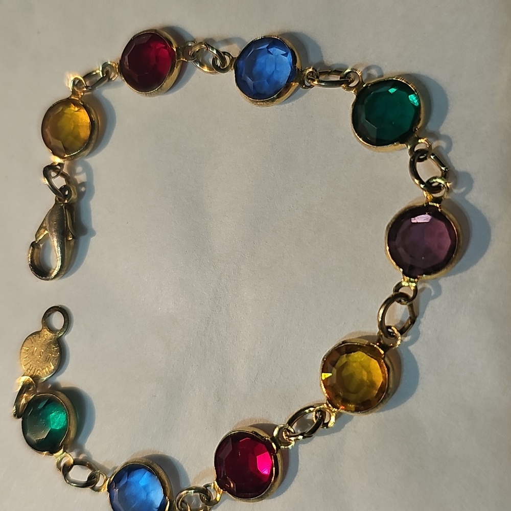 Multicolor Austrian USA Crystal Gemstone Bracelet